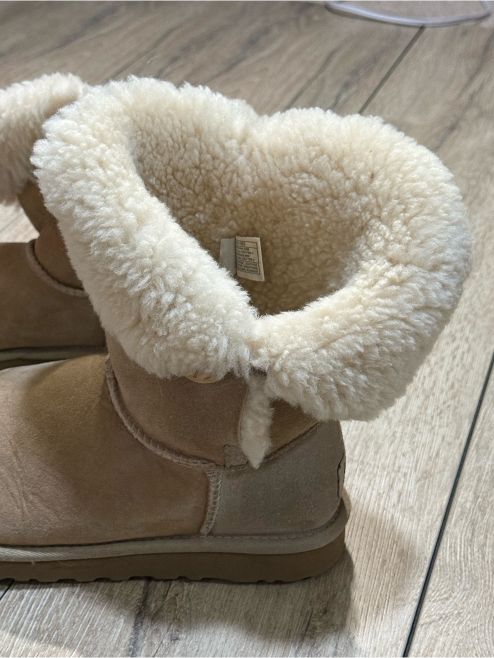 UGG Cozy Bailey Button Sheepskin Boots | Sand & Beige | Size 8 - Picture 11 of 15